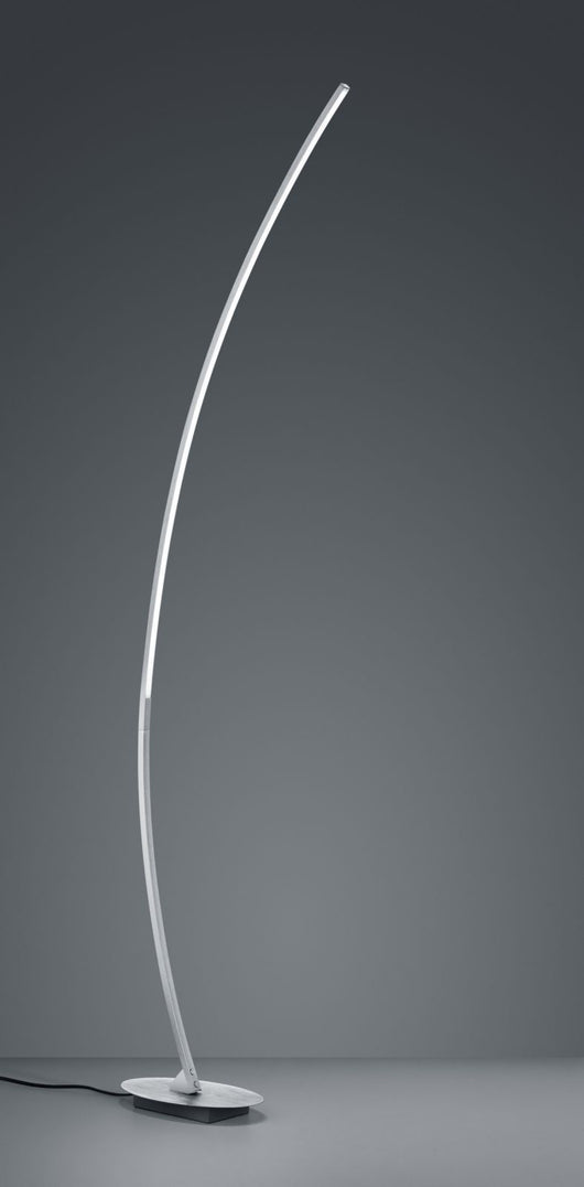 SOLO PIANTANA LED 11W 1200lm, 3000K CURVA ALLUMINIO SPAZZOLATO H. 150CM CON INTERRUTTORE  A PEDALE