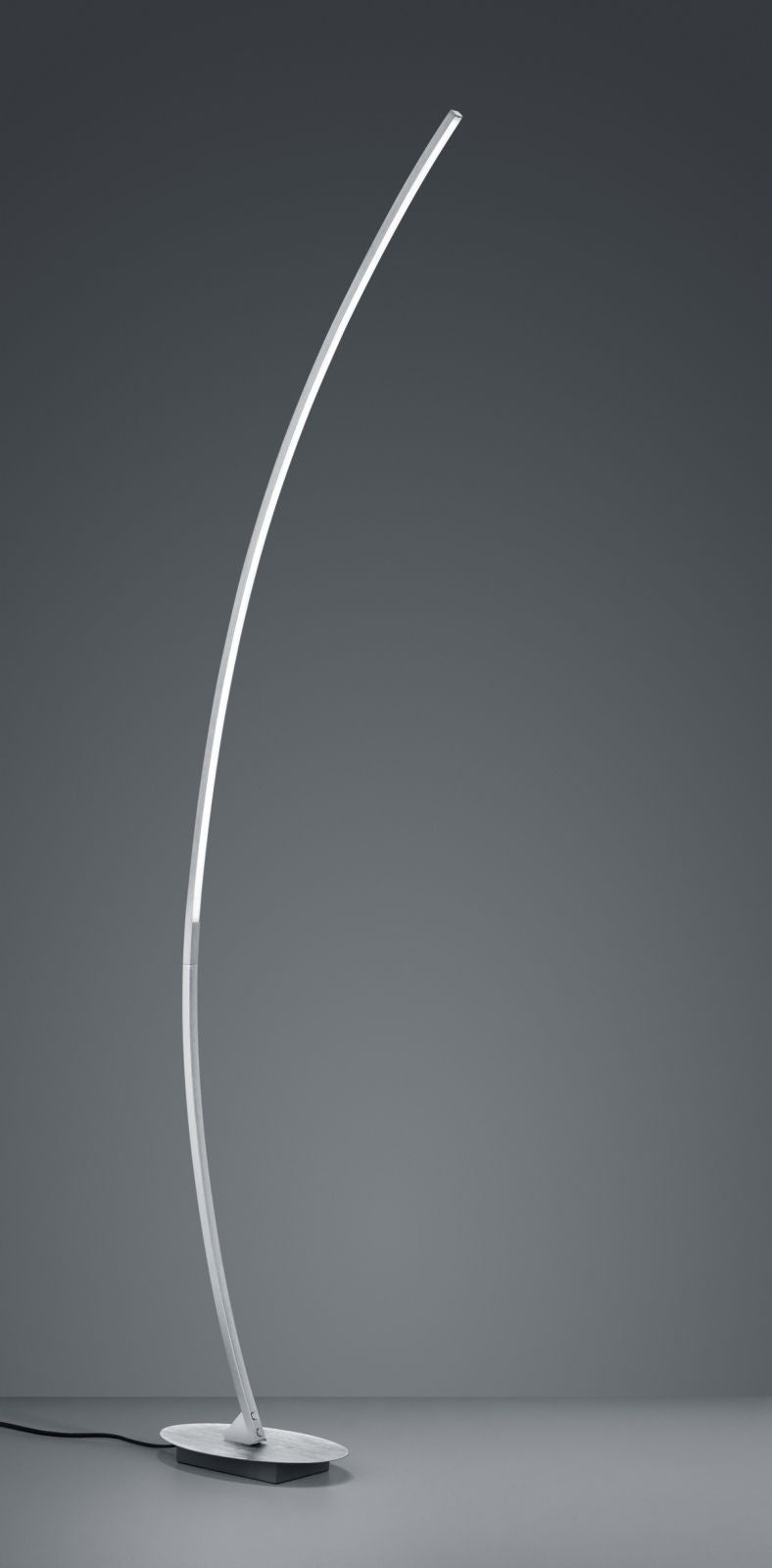 SOLO PIANTANA LED 11W 1200lm, 3000K CURVA ALLUMINIO SPAZZOLATO H. 150CM CON INTERRUTTORE  A PEDALE