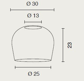 SOLO VETRO ALFA GRANDE FUME' D.25CM H.23CM