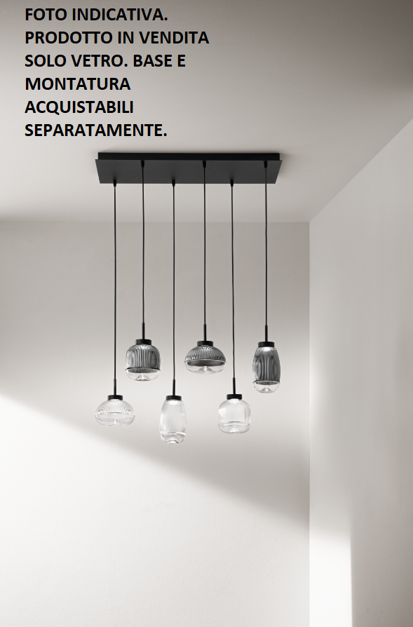 SOLO VETRO FUME' EKOS D.12CM H.20,8CM BASE ACQUISTABILE SEPARATAMENTE