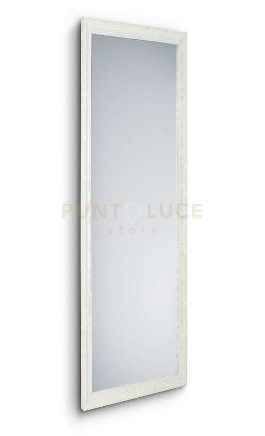 TANJA SPECCHIO DA PARETE CON CORNICE LAVORATA CON GANCI X INSTALLAZIONE ORIZZONTALE E VERTICALE 50X150CM BIANCO