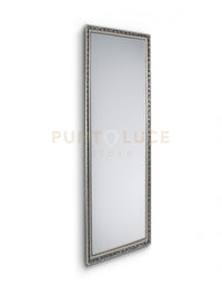 TANJA SPECCHIO DA PARETE CON CORNICE LAVORATA CON GANCI X INSTALLAZIONE ORIZZONTALE E VERTICALE 50X150CM ARGENTO