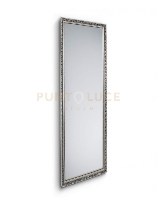 TANJA SPECCHIO DA PARETE CON CORNICE LAVORATA CON GANCI X INSTALLAZIONE ORIZZONTALE E VERTICALE 50X150CM ARGENTO