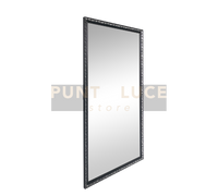 SONJA SPECCHIO DA PARETE CON CORNICE LAVORATA CON GANCI X INSTALLAZIONE ORIZZONTALE E VERTICALE 110X200CM NERO ARGENTO