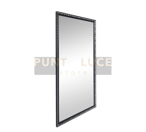 SONJA SPECCHIO DA PARETE CON CORNICE LAVORATA CON GANCI X INSTALLAZIONE ORIZZONTALE E VERTICALE 110X200CM NERO ARGENTO