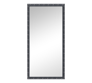 SONJA SPECCHIO DA PARETE CON CORNICE LAVORATA CON GANCI X INSTALLAZIONE ORIZZONTALE E VERTICALE 110X200CM NERO ARGENTO