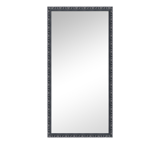 SONJA SPECCHIO DA PARETE CON CORNICE LAVORATA CON GANCI X INSTALLAZIONE ORIZZONTALE E VERTICALE 110X200CM NERO ARGENTO