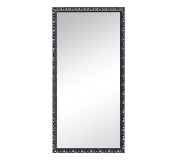 SONJA SPECCHIO DA PARETE CON CORNICE LAVORATA CON GANCI X INSTALLAZIONE ORIZZONTALE E VERTICALE 110X200CM NERO ARGENTO