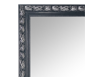 SONJA SPECCHIO DA PARETE CON CORNICE LAVORATA CON GANCI X INSTALLAZIONE ORIZZONTALE E VERTICALE 110X200CM NERO ARGENTO