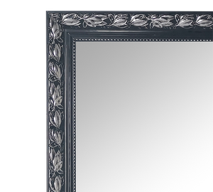 TANJA SPECCHIO DA PARETE CON CORNICE LAVORATA CON GANCI X INSTALLAZIONE ORIZZONTALE E VERTICALE 50X150CM NERO ARGENTO
