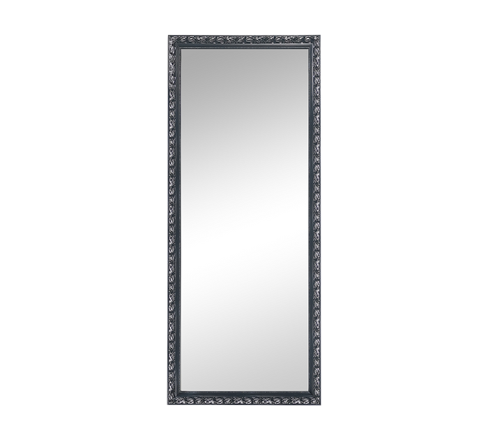 SONJA SPECCHIO DA PARETE CON CORNICE LAVORATA CON GANCI X INSTALLAZIONE ORIZZONTALE E VERTICALE 70X170CM NERO ARGENTO