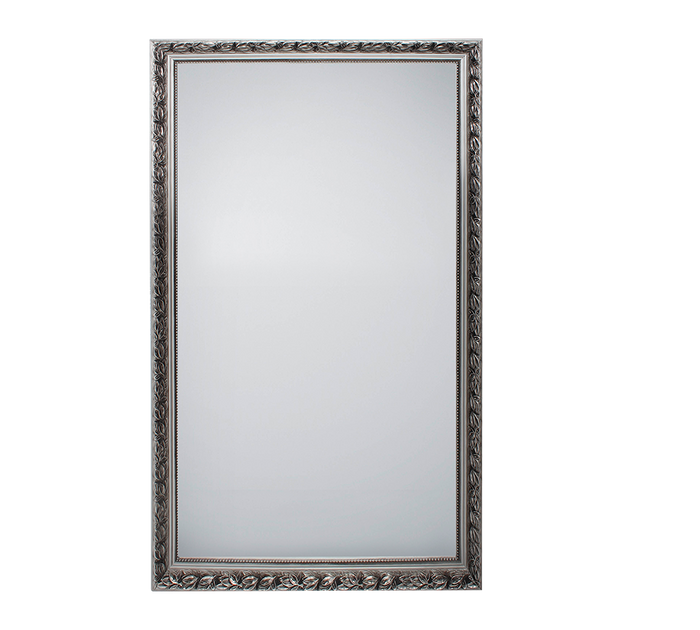 SONJA SPECCHIO DA PARETE CON CORNICE LAVORATA CON GANCI X INSTALLAZIONE ORIZZONTALE E VERTICALE 100X200CM ARGENTO