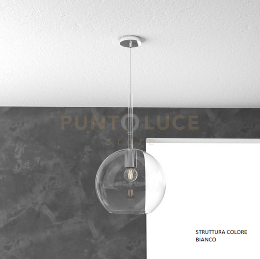 SOSP. BIANCO 1 LUCE GRANDE TRASPARENTE 1155BI-SG-TR