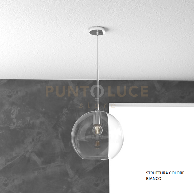 SOSP. BIANCO 1 LUCE GRANDE TRASPARENTE 1155BI-SG-TR