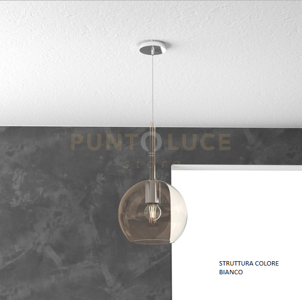 SOSP. BIANCO 1 LUCE MEDIA AMBRA 1155BI-SM-AM