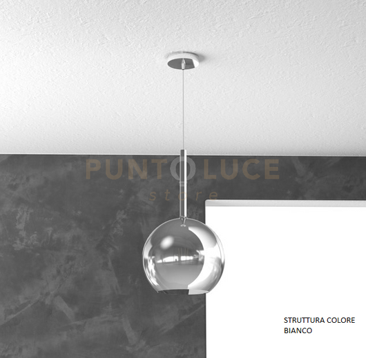 SOSP. BIANCO 1 LUCE MEDIA CROMO 1155BI-SM-CR