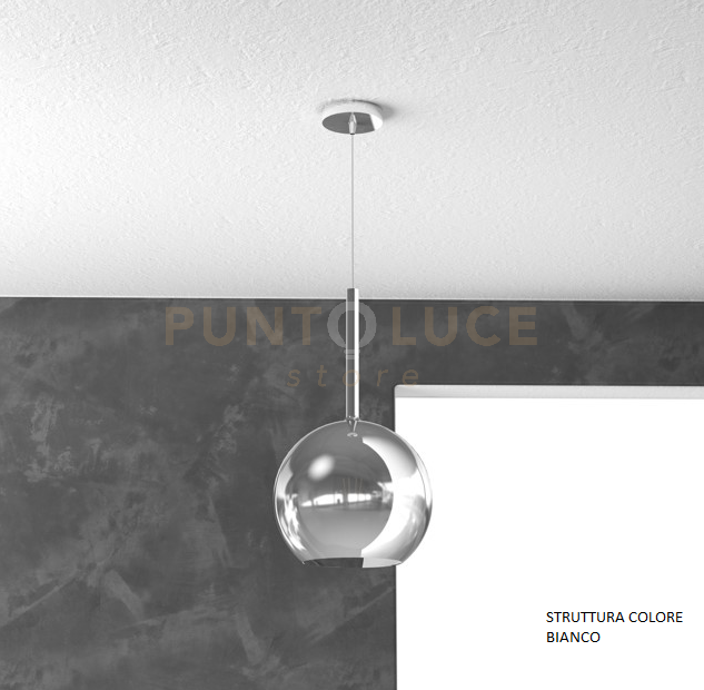 SOSP. BIANCO 1 LUCE MEDIA CROMO 1155BI-SM-CR