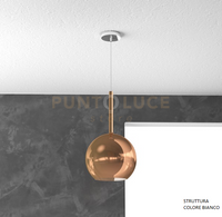 SOSP. BIANCO 1 LUCE MEDIA RAME 1155BI-SM-RA