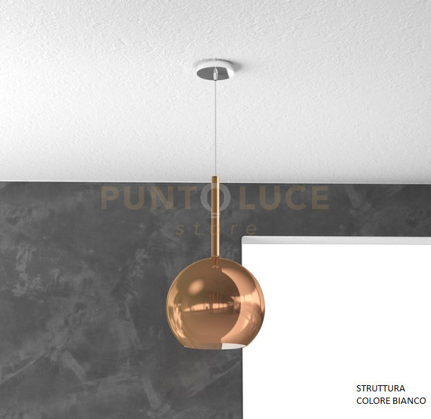 SOSP. BIANCO 1 LUCE MEDIA RAME 1155BI-SM-RA