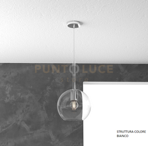 SOSP. BIANCO 1 LUCE MEDIA TRASPARENTE 1155BI-SM-TR