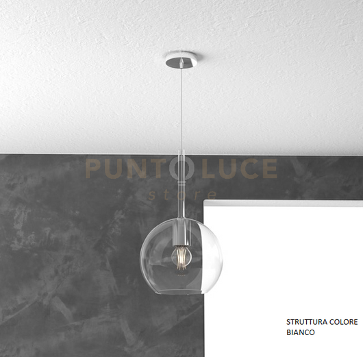 SOSP. BIANCO 1 LUCE MEDIA TRASPARENTE 1155BI-SM-TR