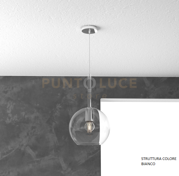 SOSP. BIANCO 1 LUCE MEDIA TRASPARENTE 1155BI-SM-TR