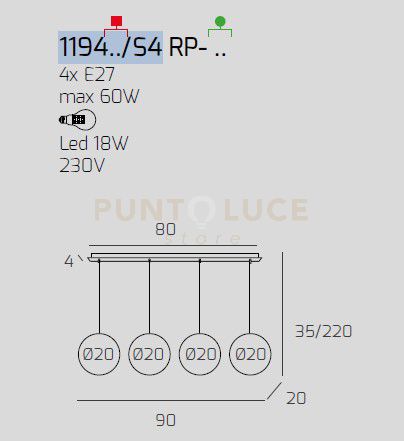 SOSP. BIANCO 4 LUCI RETTANGOLARE VETRI PICCOLI AMBRA 1194BI-S4 RP-AM