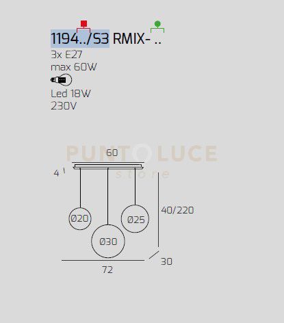 SOSP. CROMO 3 LUCI RETTANGOLARE VETRI (1 PICCOLO FUME'+1 MEDIO BRONZO+1 GRANDE FUME') 1194CR-S3 RMIX-FB