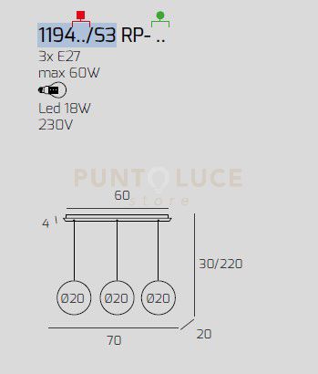 SOSP. CROMO 3 LUCI RETTANGOLARE VETRI PICCOLI (1 BRONZO+2 FUME') 1194CR-S3 RP-FB