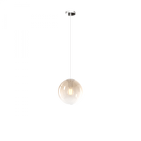 SOSP. CROMO 3 LUCI RETTANGOLARE VETRI PICCOLI (2 AMBRA+1 BRONZO) 1194CR-S3 RP-AB