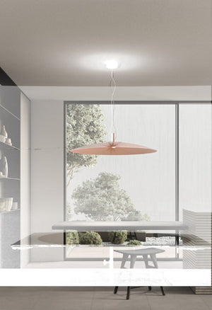 SOSPENSIONE 1 LUCE ELLE A LED 18W 3000K 1719LM  D.90CM TERRA