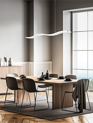 Bend Sospensione LED 48W 3648LM CCT 3000K 4000K 6000K in metallo colore bianco 120cm diffusori ondulati