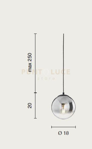 SOSPENSIONE BALU-2, 1 LUCE RAME ATTACCO E27 D.18CM H.20CM