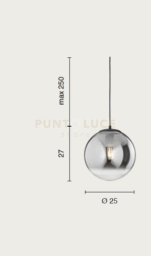 SOSPENSIONE BALU 3-TRASPARENTE 1 LUCE ATTACCO E27 D.25CM L.27CM
