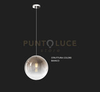 SOSPENSIONE BIANCO 1 LUCE VETRO MEDIO BRONZO 1194BI-S25-BR