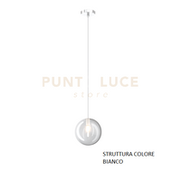 SOSPENSIONE BIANCO 1 LUCE VETRO TRASPARENTE 1184BI-S1-TR