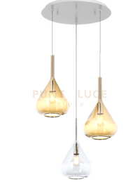 SOSPENSIONE BIANCO 3 LUCI TONDA VETRI TR + 2X AM 1177BI-S3 T-TA