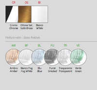 SOSPENSIONE BIANCO 5 LUCI RETTANGOLARE VETRI 2X TR + 3X AM 1181BI-S5 R-TA