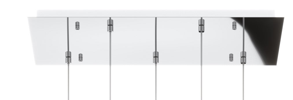 SOSPENSIONE BIANCO 5 LUCI RETTANGOLARE VETRI (3 X PICCOLO AM + 2 X PICCOLO RU) 1191BI-S5 RP-AR