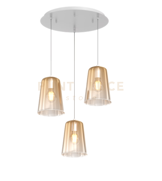 SOSPENSIONE BIANCO TONDA 3 LUCI AMBRA 1164BI-S3 T-AM