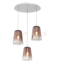 SOSPENSIONE BIANCO TONDA 3 LUCI RAME 1164BI-S3 T-RA