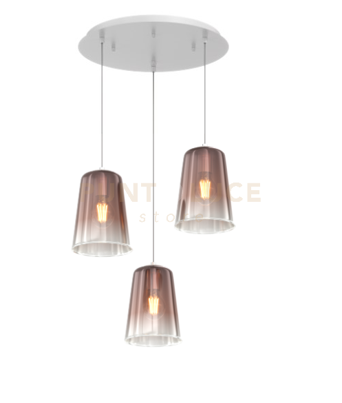 SOSPENSIONE BIANCO TONDA 3 LUCI RAME 1164BI-S3 T-RA