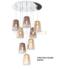 SOSPENSIONE BIANCO TONDA 8 LUCI (4 AM + 4 RA) 1164BI-S8 T-AR