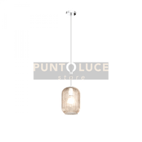 SOSPENSIONE CROMO 1 LUCE VETRO AMBRA 1181CR-S1-AM