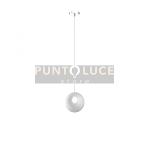 SOSPENSIONE CROMO 1 LUCE VETRO BIANCO FOG 1184CR-S1-BF