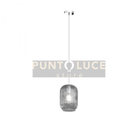 SOSPENSIONE CROMO 1 LUCE VETRO FUME 1181CR-S1-FU