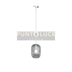 SOSPENSIONE CROMO 1 LUCE VETRO FUME 1181CR-S1-FU