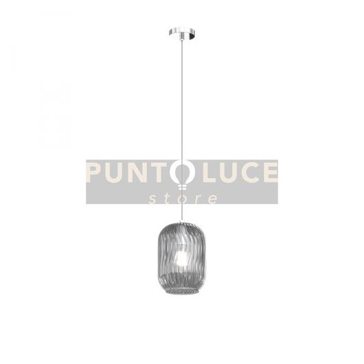 SOSPENSIONE CROMO 1 LUCE VETRO FUME 1181CR-S1-FU