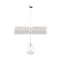 SOSPENSIONE CROMO 1 LUCE VETRO TRASPARENTE 1177CR-S1-TR