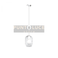 SOSPENSIONE CROMO 1 LUCE VETRO TRASPARENTE 1181CR-S1-TR